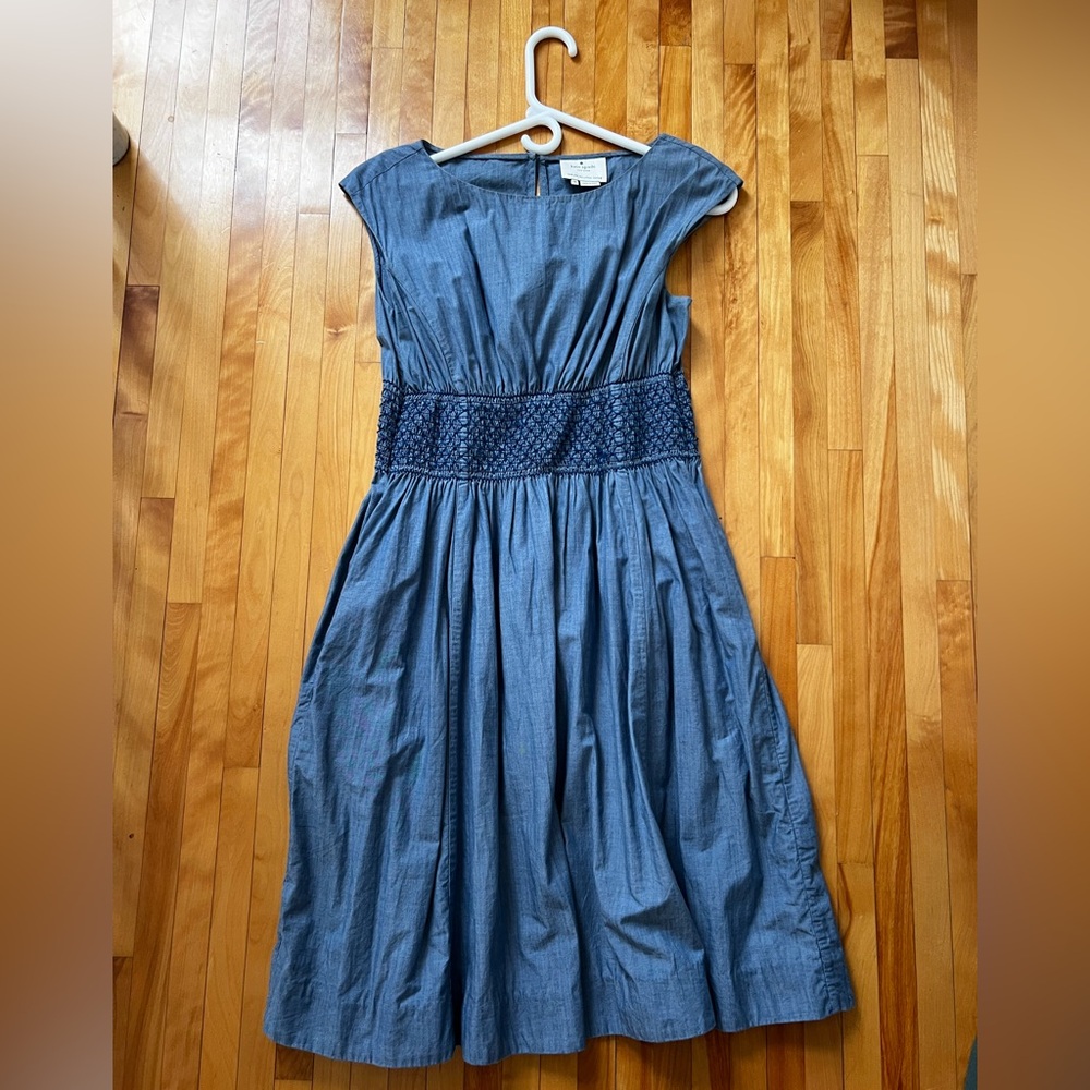Kate Spade Smocked Chambray Dress